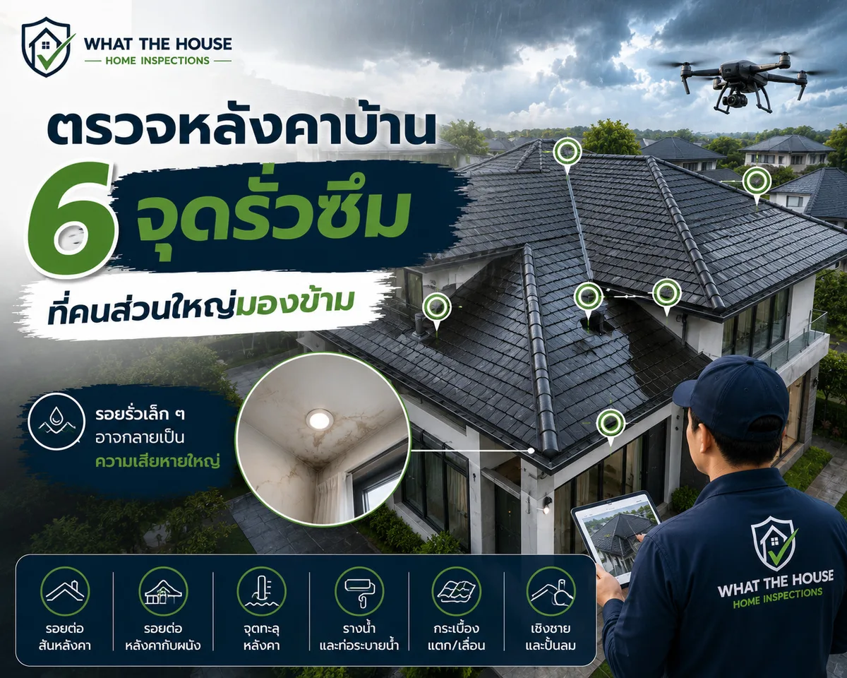 ตรวจหลังคาบ้าน 6 จุดรั่วซึมที่คนส่วนใหญ่มองข้าม