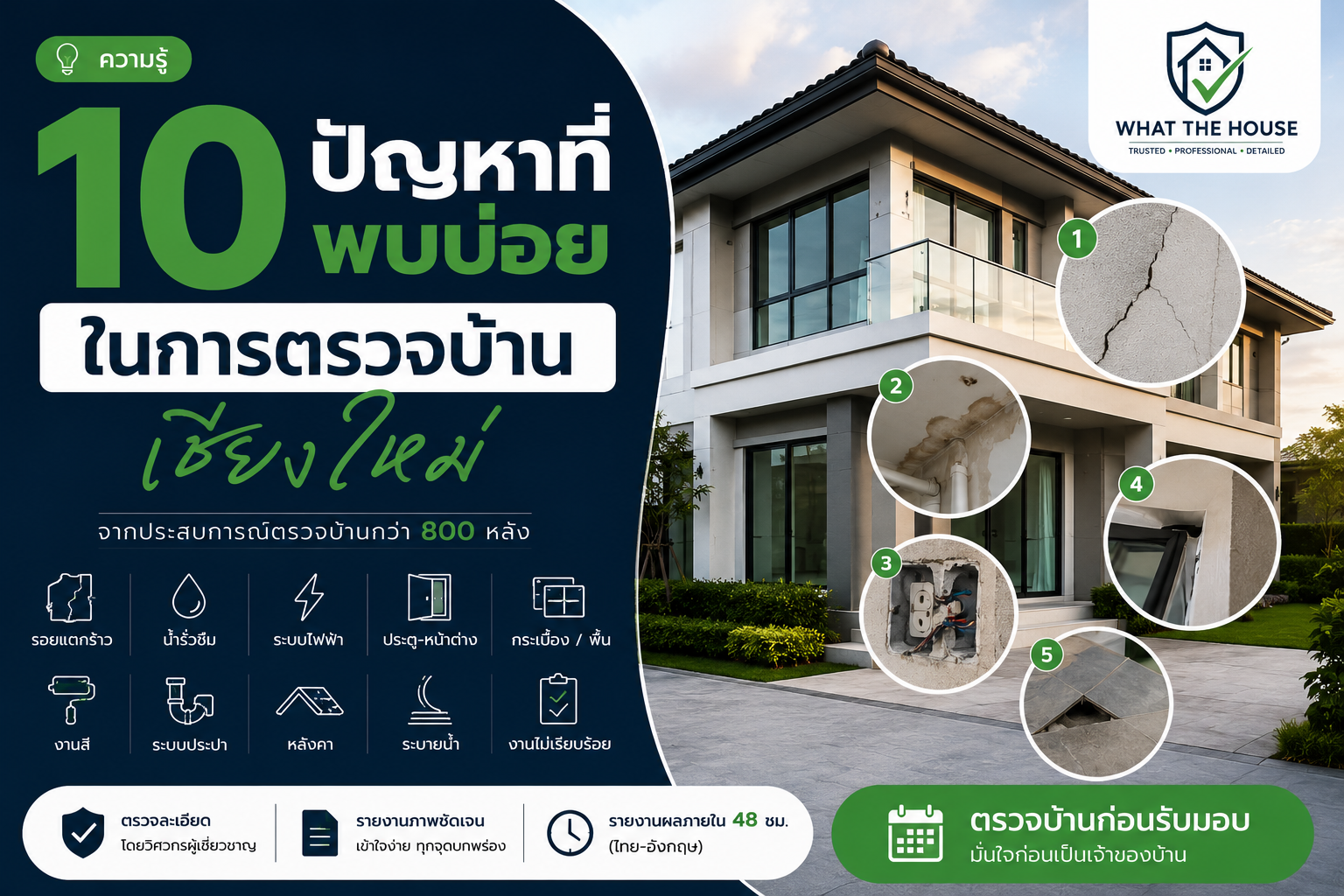 10 ปัญหาที่พบบ่อยในการตรวจบ้านเชียงใหม่